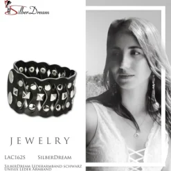 SilberDream Lederarmband schwarz Unisex Leder Armband LAC162S