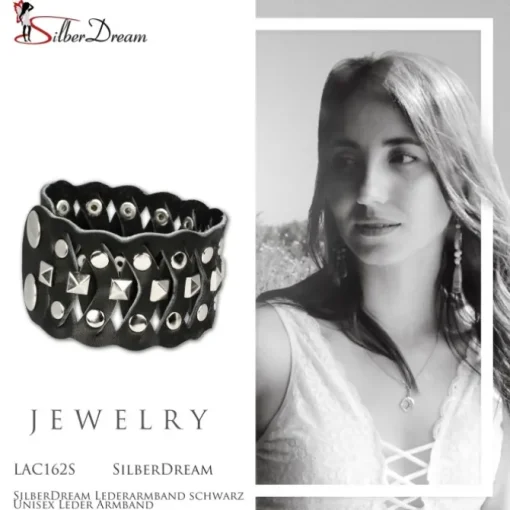 SilberDream Lederarmband schwarz Unisex Leder Armband LAC162S