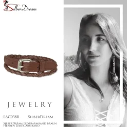 SilberDream Lederarmband braun Herren Leder Armband LAC038B