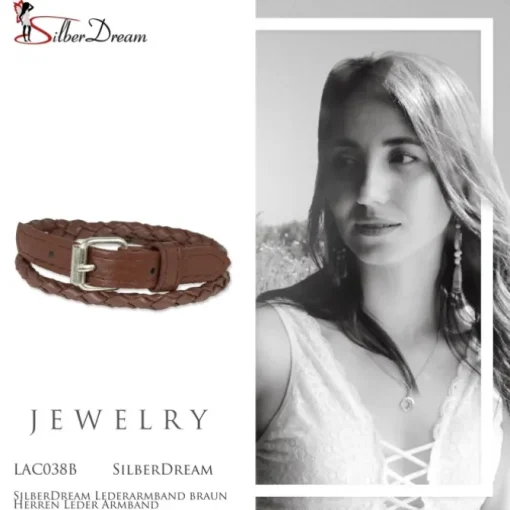 SilberDream Lederarmband braun Herren Leder Armband LAC038B