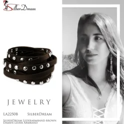 SilberDream Lederarmband brown Damen Leder Armband LA2250B
