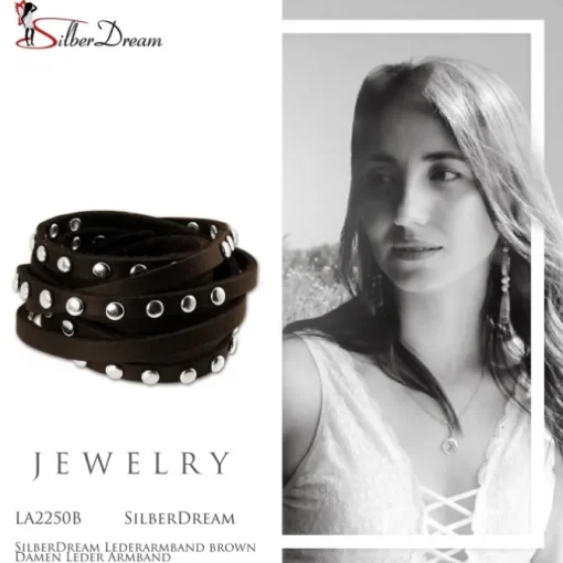 SilberDream Lederarmband brown Damen Leder Armband LA2250B