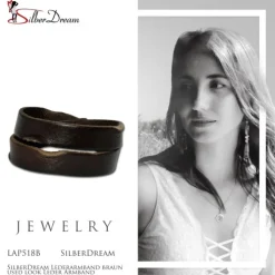 SilberDream Lederarmband braun used look Leder Armband LAP518B
