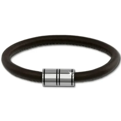 SilberDream Nappa Leder Armband braun 20cm Edelstahlverschluss LAB1120