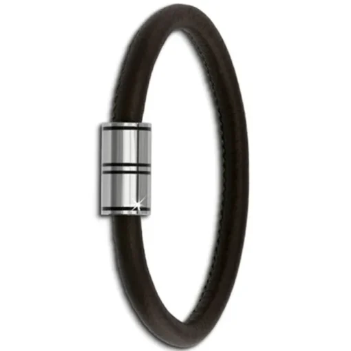 SilberDream Nappa Leder Armband braun 18cm Edelstahlverschluss LAB1118
