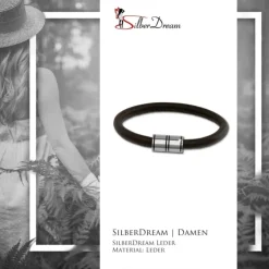 SilberDream Nappa Leder Armband braun 18cm Edelstahlverschluss LAB1118
