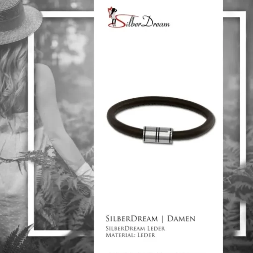 SilberDream Nappa Leder Armband braun 18cm Edelstahlverschluss LAB1118