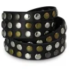 SilberDream Nieten-Lederarmband Wickeloptik schwarz Damen Leder Armband LAP087S