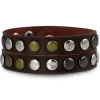 SilberDream Nieten-Lederarmband Wickeloptik rotbraun Damen Leder Armband LAP088D