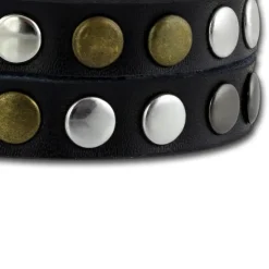 SilberDream Nieten-Lederarmband Wickeloptik schwarz Damen Leder Armband LAP088S