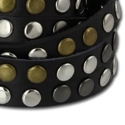 SilberDream Nieten-Lederarmband Wickeloptik schwarz Damen Leder Armband LAP087S
