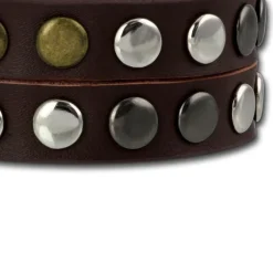 SilberDream Nieten-Lederarmband Wickeloptik rotbraun Damen Leder Armband LAP088D