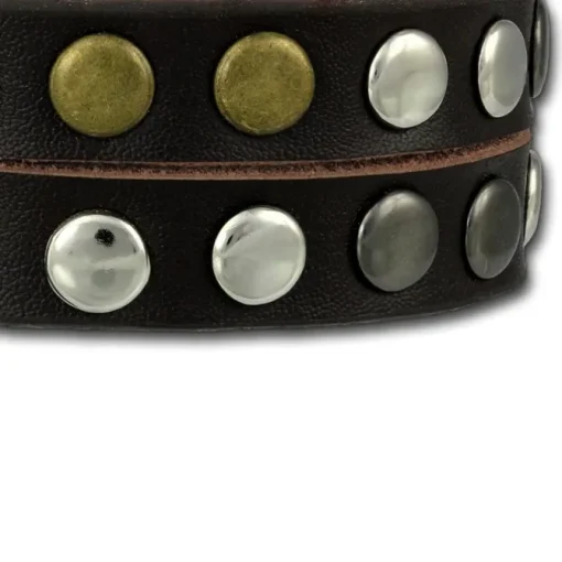 SilberDream Nieten-Lederarmband Wickeloptik dunkelbraun Damen Leder Band LAP088N