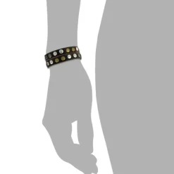 SilberDream Nieten-Lederarmband Wickeloptik dunkelbraun Damen Leder Band LAP088N