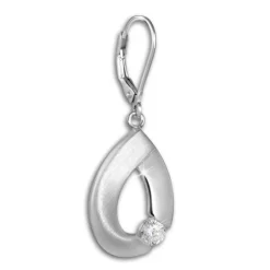SilberDream Ohrhänger Big Zirkonia weiß 925 Silber Ohrring SDO4290W