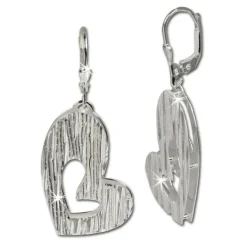 SilberDream Ohrhänger Doppelherz 925 Sterling Silber Ohrring SDO324