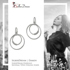 SilberDream Ohrhänger Doppelringe 925 Sterling Silber Damen Ohrringe SDO6700J