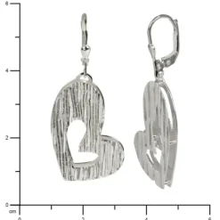 SilberDream Ohrhänger Doppelherz 925 Sterling Silber Ohrring SDO324