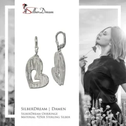 SilberDream Ohrhänger Doppelherz 925 Sterling Silber Ohrring SDO324