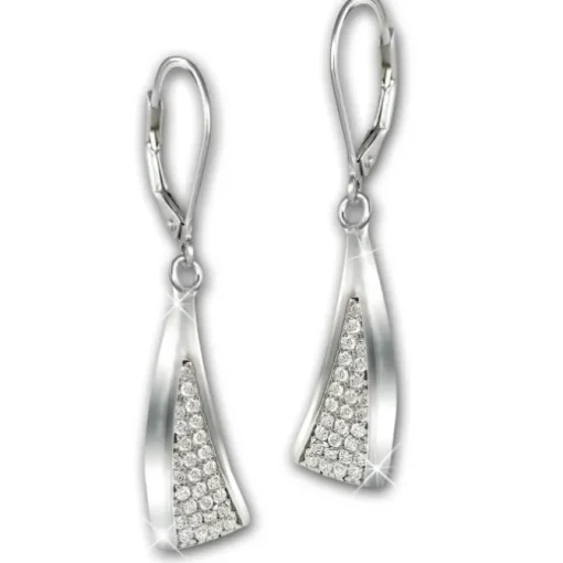 SilberDream Ohrhänger Dreieck Zirkonia 925er Sterling Silber Damen SDO4337W