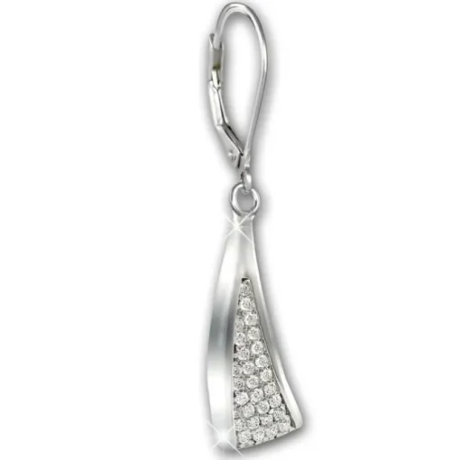 SilberDream Ohrhänger Dreieck Zirkonia 925er Sterling Silber Damen SDO4337W