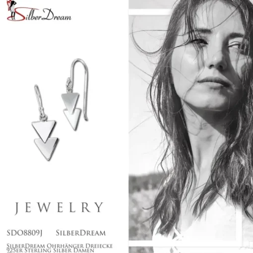 SilberDream Ohrhänger Dreiecke 925er Sterling Silber Damen Ohrring SDO8809J