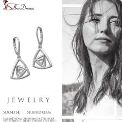 SilberDream Ohrhänger Dreiecke 925 Sterling Silber Damen Ohrring SDO4314J