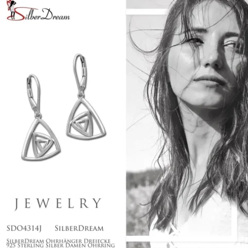SilberDream Ohrhänger Dreiecke 925 Sterling Silber Damen Ohrring SDO4314J