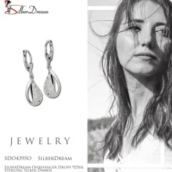 SilberDream Ohrhänger Drops 925er Sterling Silber Damen SDO4395O
