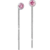 SilberDream Ohrhänger Durchzieher Zirkonia rosa 5mm 925 Silber SDO5965A