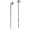 SilberDream Ohrhänger Durchzieher Zirkonia rosa 4mm 925 Silber SDO5964A