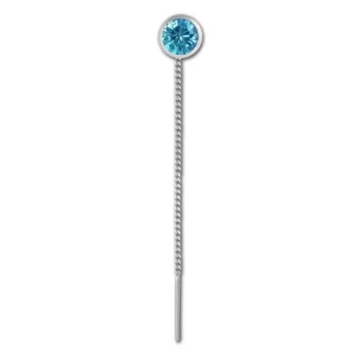 SilberDream Ohrhänger Durchzieher Zirkonia türkis 5mm 925 Silber SDO5965T
