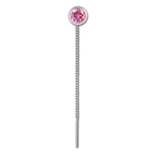SilberDream Ohrhänger Durchzieher Zirkonia rosa 5mm 925 Silber SDO5965A