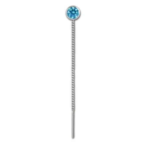SilberDream Ohrhänger Durchzieher Zirkonia türkis 3mm 925 Silber SDO5963T