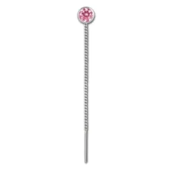 SilberDream Ohrhänger Durchzieher Zirkonia rosa 3mm 925 Silber SDO5963A