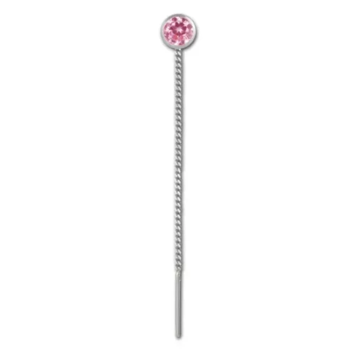 SilberDream Ohrhänger Durchzieher Zirkonia rosa 3mm 925 Silber SDO5963A