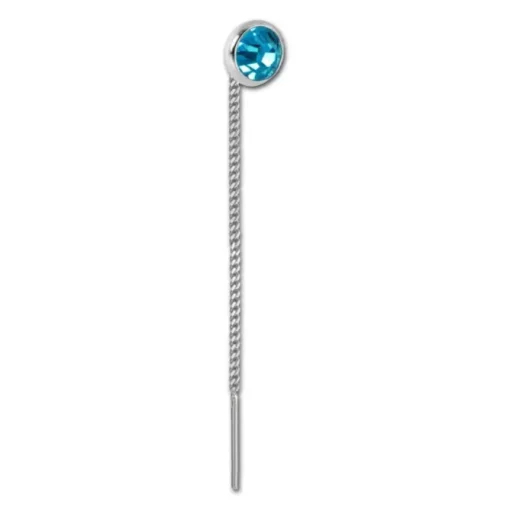 SilberDream Ohrhänger Durchzieher Zirkonia türkis 5mm 925 Silber SDO5965T