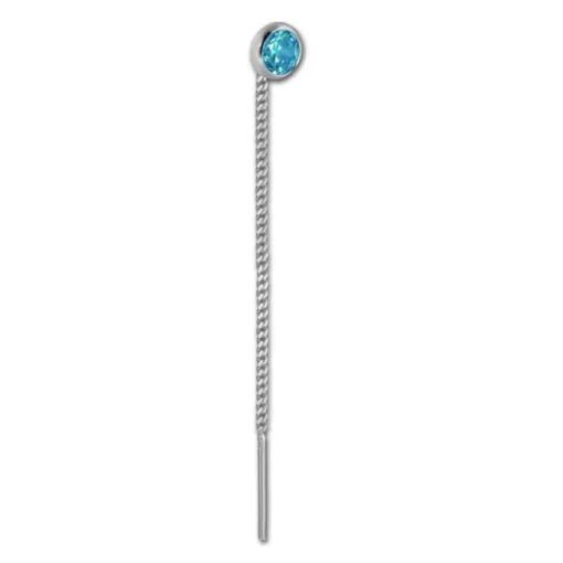 SilberDream Ohrhänger Durchzieher Zirkonia türkis 3mm 925 Silber SDO5963T