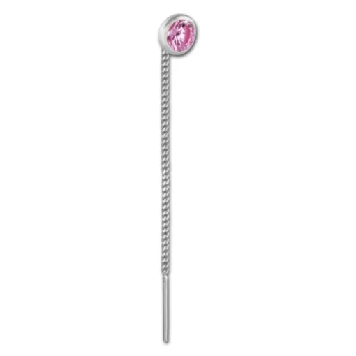 SilberDream Ohrhänger Durchzieher Zirkonia rosa 4mm 925 Silber SDO5964A