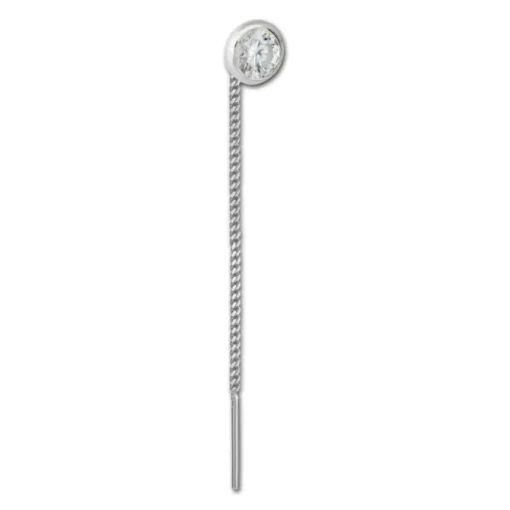 SilberDream Ohrhänger Durchzieher Zirkonia weiß 5mm 925 Silber SDO5965W