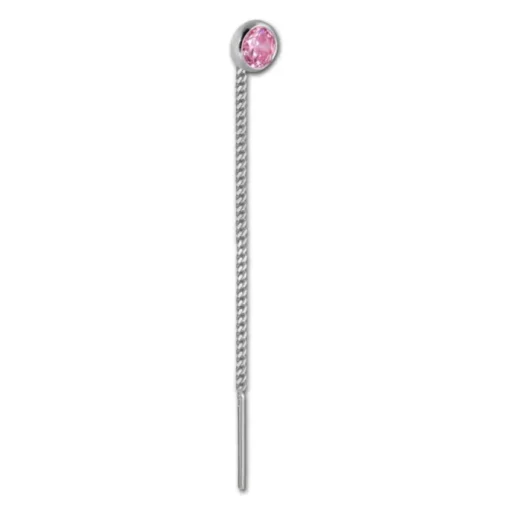 SilberDream Ohrhänger Durchzieher Zirkonia rosa 3mm 925 Silber SDO5963A