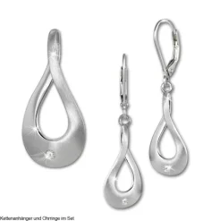 SilberDream Ohrhänger Elegance Zirkonia weiß 925 Silber Ohrring SDO4284W