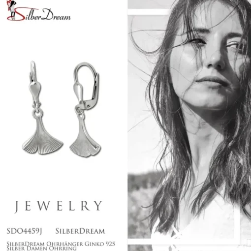 SilberDream Ohrhänger Ginko 925 Silber Damen Ohrring SDO4459J
