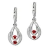 SilberDream Ohrhänger Glamour Zirkonia rot Ohrring 925 Silber SDO522R
