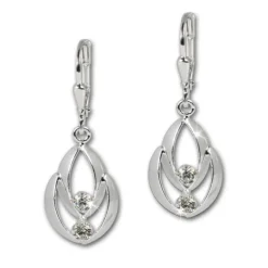 SilberDream Ohrhänger Glamour Zirkonia weiß Ohrring 925 Silber SDO522W