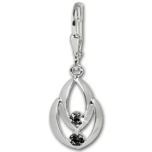SilberDream Ohrhänger Glamour Zirkonia schwarz Ohrring 925er SDO522S