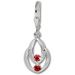 SilberDream Ohrhänger Glamour Zirkonia rot Ohrring 925 Silber SDO522R