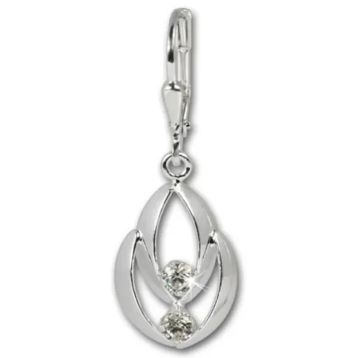 SilberDream Ohrhänger Glamour Zirkonia weiß Ohrring 925 Silber SDO522W
