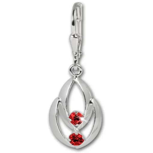 SilberDream Ohrhänger Glamour Zirkonia rot Ohrring 925 Silber SDO522R