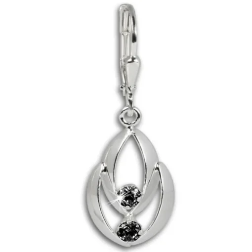 SilberDream Ohrhänger Glamour Zirkonia schwarz Ohrring 925er SDO522S